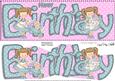 Girlz Birthday Large Dl Quick Card 3D Decoupage