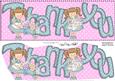 Girlz Thank You Large Dl Quick Card 3D Decoupage