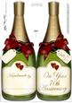 Large Dl 70th Anniversary Champagne Bottle Shaped Card