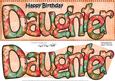 Large Dl Birthday Daughter Card & 3D Decoupage