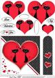 Kool Kats Purrfect Love Quick Card with Heart Shaped Pyramage