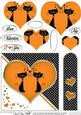 Kool Kats Purrfect Love Quick Card with Heart Shaped Pyramage