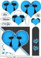 Kool Kats Purrfect Love Quick Card with Heart Shaped Pyramage