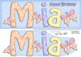 Birthday Mia Large Dl Quick Card 3D Decoupage