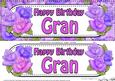 Large Dl Happy Birthday Gran Card & 3D Decoupage