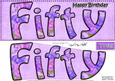 Large Dl Happy Birthday Fifty Quick Card & 3D Decoupage