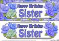 Large Dl Happy Birthday Sister Quick Card & 3D Decoupage