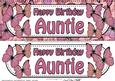Large Dl Birthday Auntie Butterflies 3D Decoupage