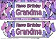 Large Dl Birthday Grandma Butterflies Card & 3D Decoupage