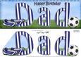 Large Dl Happy Birthday Dad Football 3D Decoupage