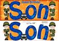 Large Dl Birthday Son Boyz Card & 3D Decoupage