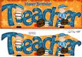 Large Dl Birthday Teacher Boyz Card & 3D Decoupage