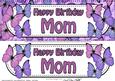 Large Dl Birthday Mom Butterflies Card & 3D Decoupage