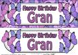Large Dl Birthday Gran Butterflies Card & 3D Decoupage