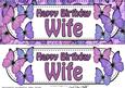 Large Dl Birthday Wife Butterflies Card & 3D Decoupage