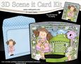 3D Girlz Zoe's Teddy Scene It Card Kit
