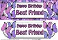 Large Dl Birthday Best Friend Butterflies Card & 3D De