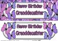 Large Dl Birthday Granddaughter Butterflies Card & 3D De