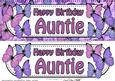 Large Dl Birthday Auntie Butterflies Card & 3D De