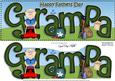 Large Dl Fathers Day Grampa Gardening Quick Card & 3D Decoup
