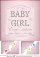 8 x 8 New Baby Girl Pink Champers Label Scalloped Corner