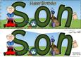 Large Dl Birthday Son Gardening Quick Card & 3D Decoupage
