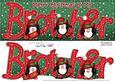 Large Dl Xmas Brother with Penguins Quick Card 3D Decoupage