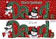 Large Dl Xmas Dad with Snowmen Quick Card 3D Decoupage