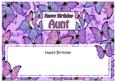 Happy Birthday Aunt Butterflies Matching Large Dl Insert