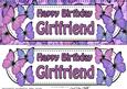 Large Dl Birthday Girlfriend Butterflies Card & 3D Decoupage