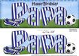 Large Dl Birthday Papa Football Card & 3D Decoupage