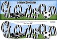Large Dl Birthday Godson Football Card & 3D Decoupage