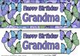 Large Dl Birthday Grandma Butterflies Card & 3D Decoupage