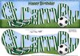 Large Dl Birthday Grampy Football Card & 3D Decoupage