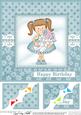 8 x 8 Girlz Liz's Flowers Birthday Scalloped Corner Topper