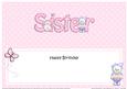 Birthday Sister Teddies Matching Large Dl Insert