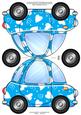 Funky Love Bug Car Shaped Card