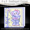 8 x 8 Lola Elephant's Flowers Scalloped Corner Kit