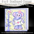 8 x 8 Lola Elephant's Love Letter Scalloped Corner Kit