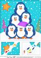 8 x 8 Penguin Tree Felties Scalloped Corner Topper