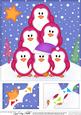 8 x 8 Penguin Tree Felties Scalloped Corner Topper