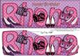 Large Dl Birthday Rhona Shoes & Bags Card & 3D Decoupage