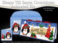3D Xmas Penguin Sleeps Till Santa Countdown Card