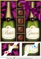8 x 8 Bride & Groom Champers N Chocs Scalloped Corner Topper