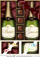 8 x 8 Bride & Groom Champers N Chocs Scalloped Corner Topper