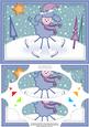 A5 Xmas Poodle Dog Scallop Corners and Pyramage