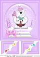 8 x 8 Xmas Polar Bear's Pud Snowglobe Scalloped Corner