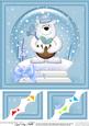 8 x 8 Xmas Polar Bear's Pud Snowglobe Scalloped Corner