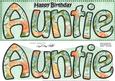 Large Dl Birthday Auntie Roses Card & 3D Decoupage