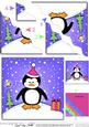 Cute Xmas Penguin Wavy Corner Side Stacker Topper